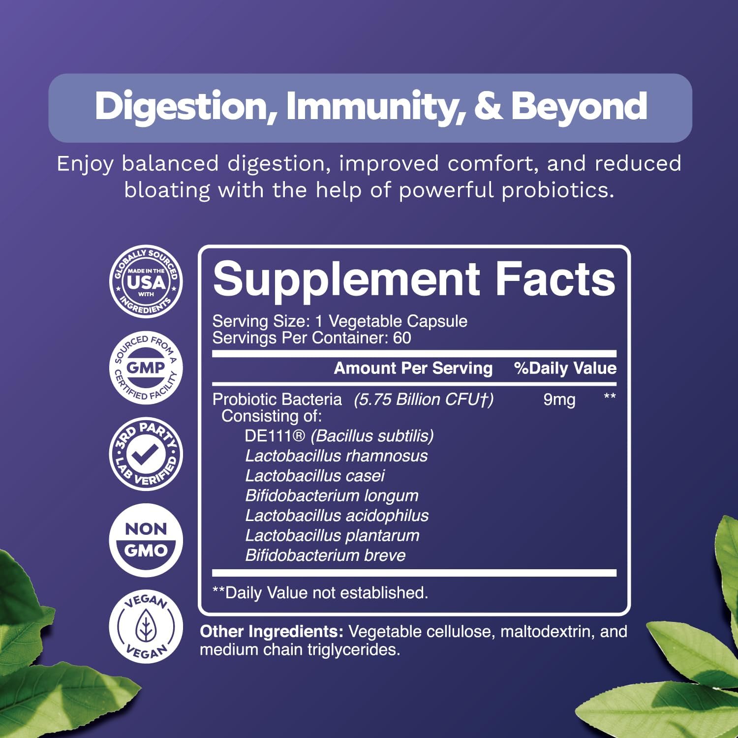 Advanced Acidophilus Probiotic Supplement for Gut Health - Daily Probiotic Immune Support for pH Balance and Digestive Relief - Bio Sense Probiotics with Prebiotics for Upset Stomach - Espot.com.au