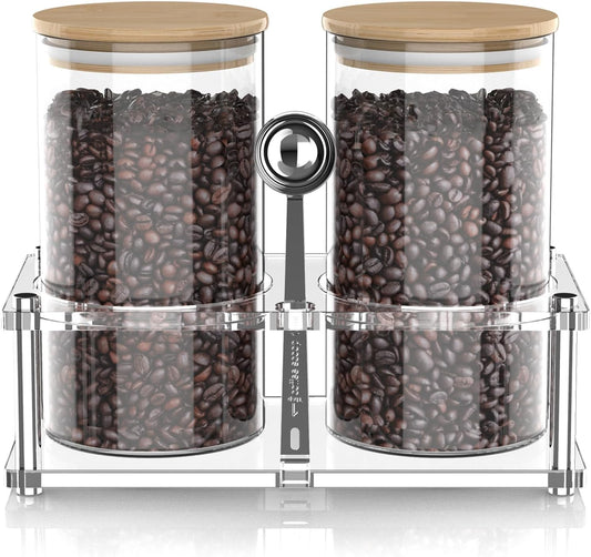 glass-coffee-canister-set-with-acrylic-shelf---2-pack-44oz-food-storage-containers-with-spoon-airtight-lids---coffee-sugar-nut-tea-jars-for-kitchen-1