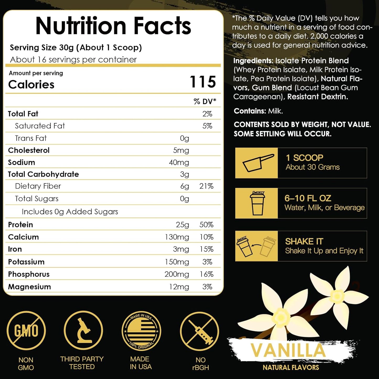 vanilla-isolate-whey-protein-powder---25g-protein-low-carb-sugar-free-gluten-free---55g-bcaas---rich-in-fiber-minerals---11lb-16-servings-2