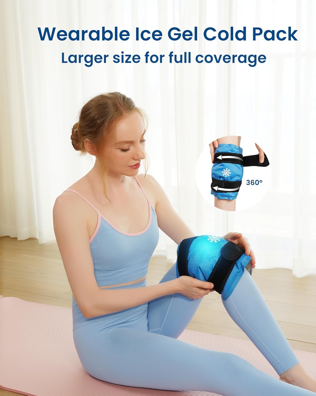 Reusable Gel Ice Wrap for Knee Pain Relief - Cold Compress Therapy for Leg Injuries, Swelling, Arthritis, Meniscus Tear, Sports Injuries - Ideal for Knee Replacement Surgery - Espot.com.au