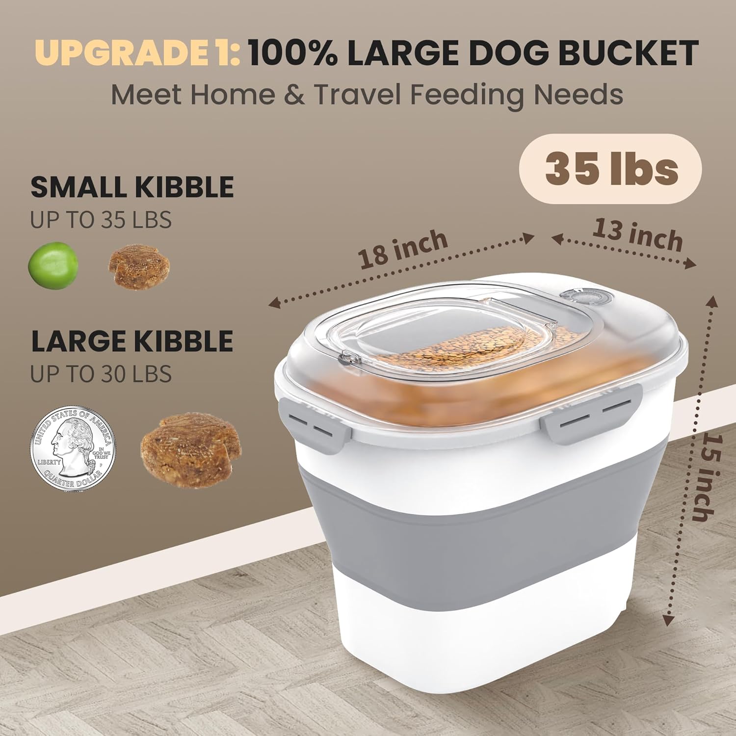 clear-dog-food-storage-container-with-airtight-lid-wheels-date-track---32-35-lbs-capacity---collapsible-design---includes-dog-food-scoop---2-pack-2