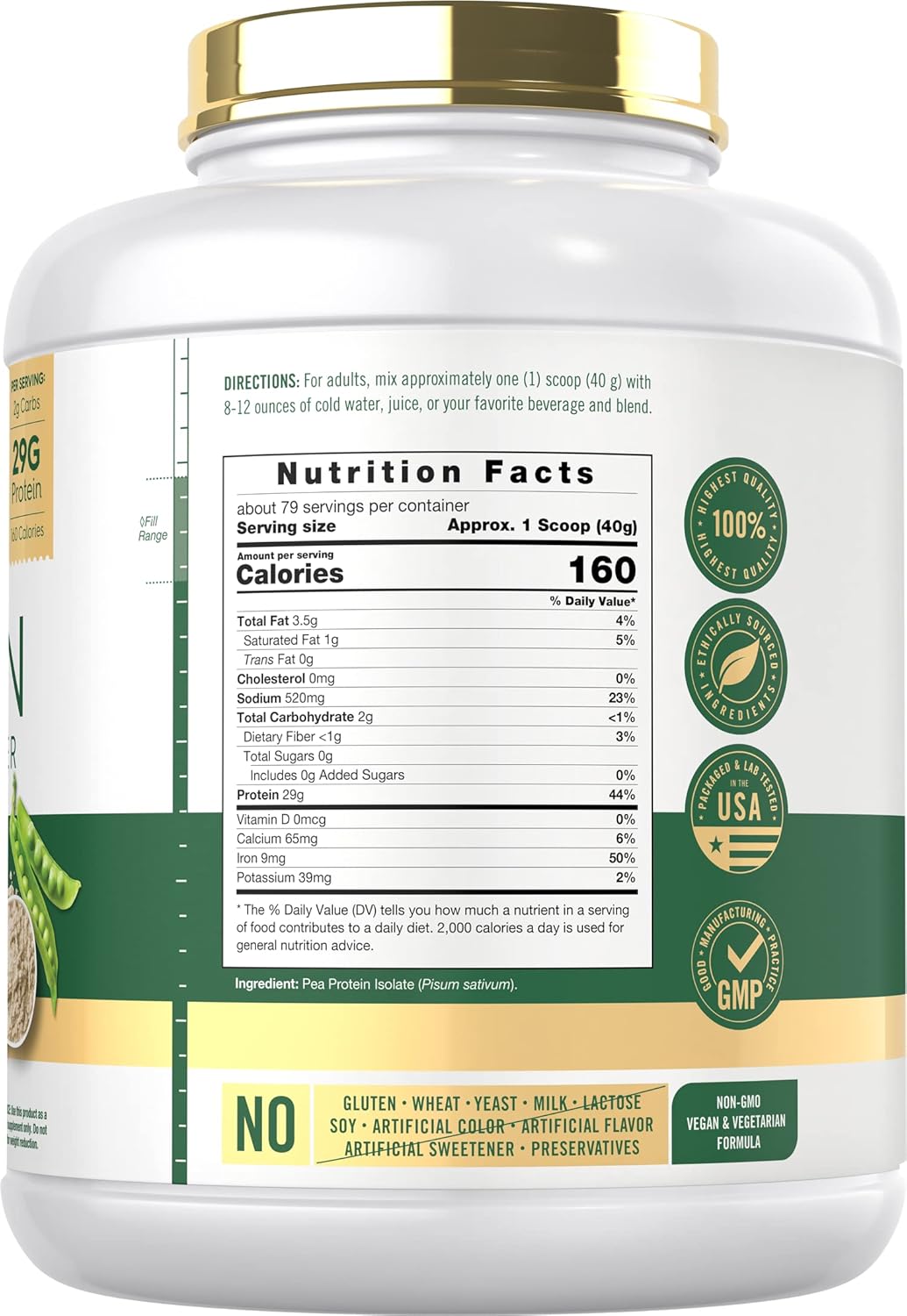 7lb-carlyle-pea-protein-powder-with-bcaas---29g-protein-non-gmo-gluten-soy-free-unflavored---vegetarian-formula-2