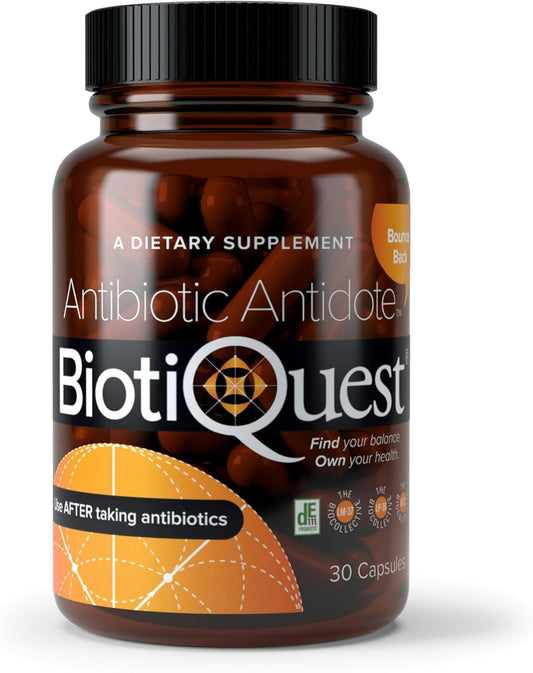 Rebalance Your Body with BiotiQuest Antibiotic Antidote Probiotics - 20 Billion CFU, Non-GMO, Gluten Free - 30 Capsules - Espot.com.au