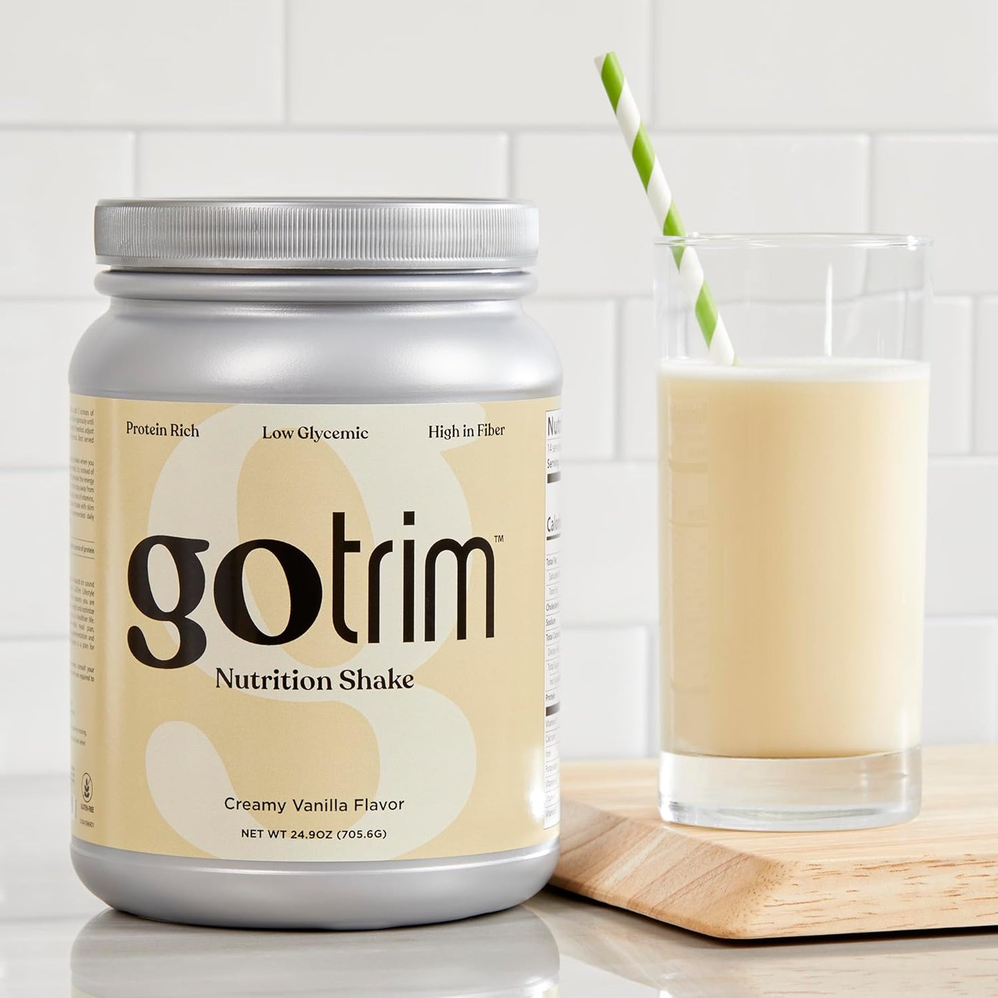 Creamy Vanilla TLS GoTrim Nutrition Shake - High Protein & Fiber, Meal Replacement, Gluten-Free, No Added Sugar, Ready to Drink - 14 Servings - Espot.com.au