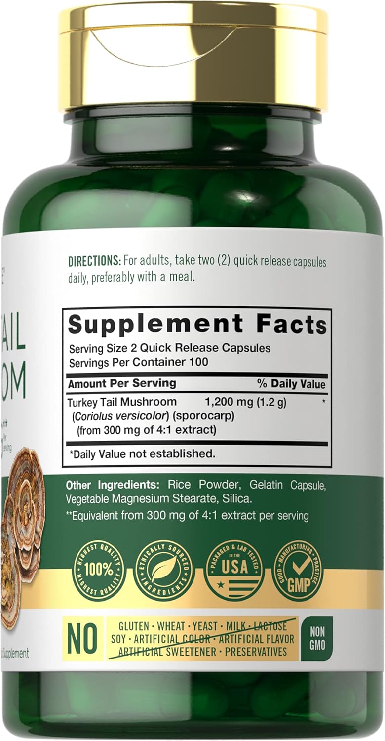 carlyle-turkey-tail-mushroom-capsules---1200mg-200-count---non-gmo-and-gluten-free-extract-for-immune-support-2