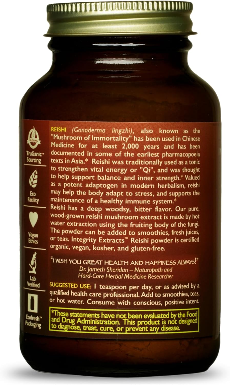 HealthForce SuperFoods Integrity Extracts Reishi Powder - 65g - Organic Mushroom Supplement - Espot.com.au
