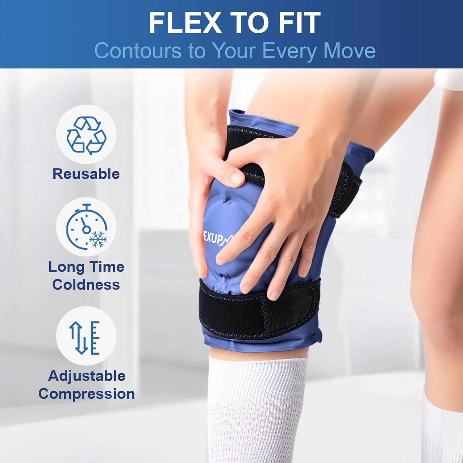 large-reusable-gel-ice-pack-wrap-for-knee-pain-relief---flexible-cold-pack-for-injuries-on-knee-back-shoulder-elbow-and-leg---navy-blue-color---1-pack-3