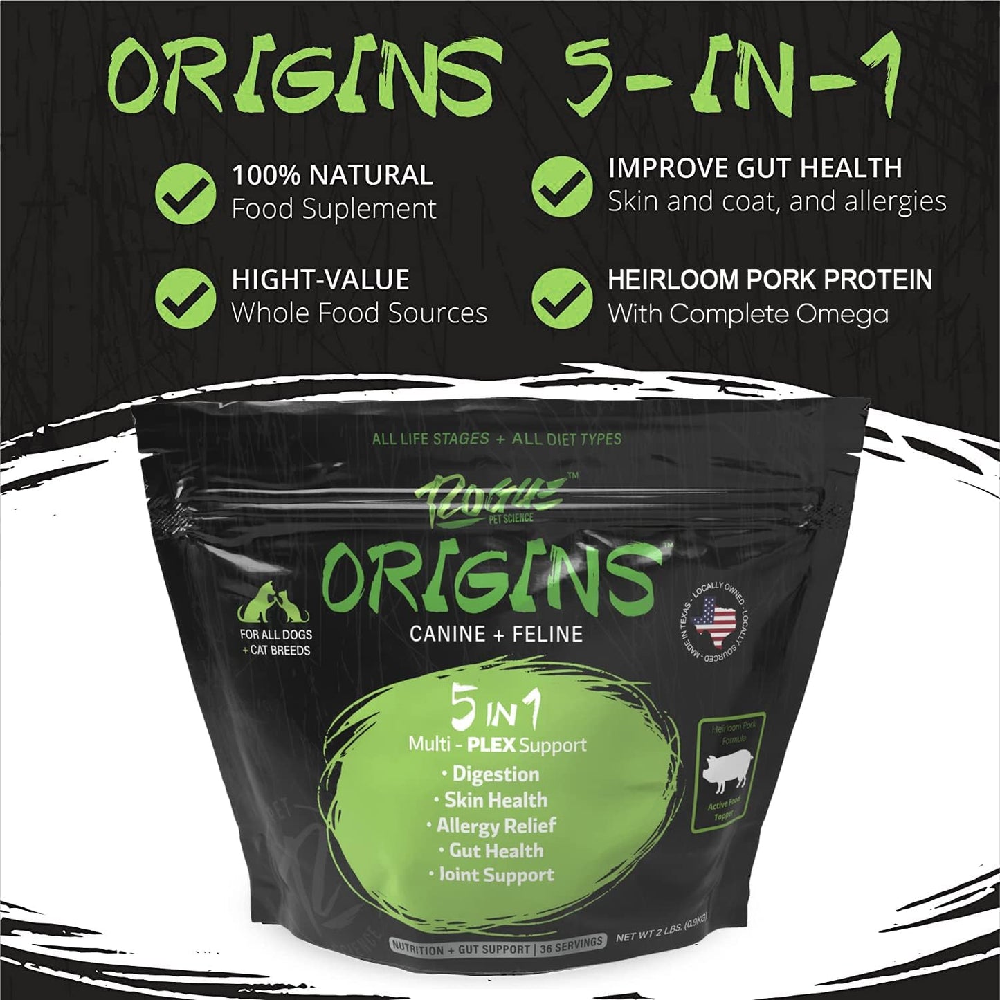 natural-heirloom-pork-protein-dog-supplement-for-healthy-digestion-skin-and-coat---rogue-pet-science-origins-5-in-1-powdered-food-topper---reduces-itching-joint-inflammation---2-lbs-3