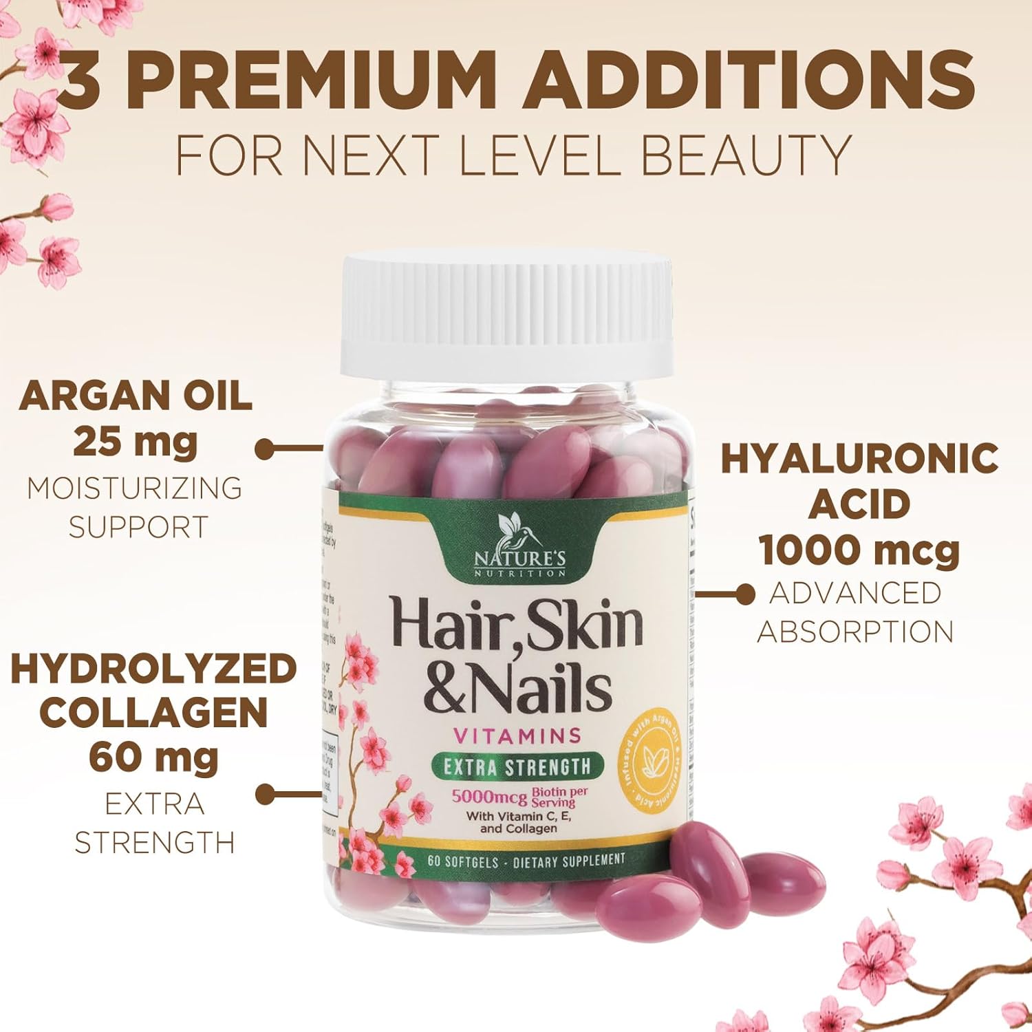 womens-hair-growth-and-beauty-supplement---ultra-strength-hair-vitamins-with-biotin-collagen-and-hyaluronic-acid---supports-skin-nails-and-keratin---non-gmo-softgels---60-count-5