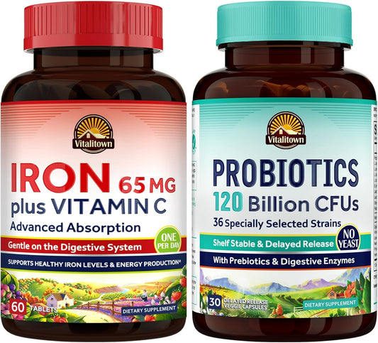 vitalitown-probiotic-and-iron-supplement-bundle---120-billion-probiotics-and-65mg-iron---vegan-capsules-and-tablets-for-gut-bone-muscle-blood-building-energy---3060-pack-1