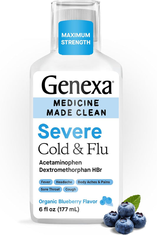 organic-blueberry-flavored-daytime-cold-flu-relief-for-body-pain-cough-headache---genexa-clean-severe-cold-flu-formula-dye-free-with-0-artificial-additives---6-fl-oz-1