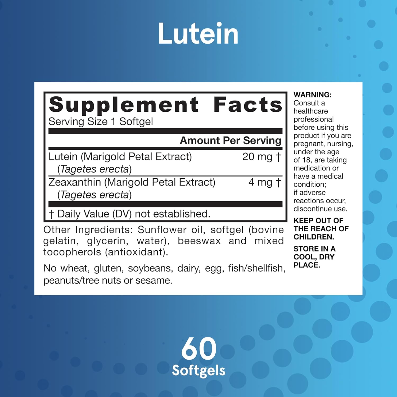 Jarrow Formulas Lutein 20mg with Zeaxanthin Softgels - Visual Function & Macular Health Support - 60 Day Supply - Espot.com.au