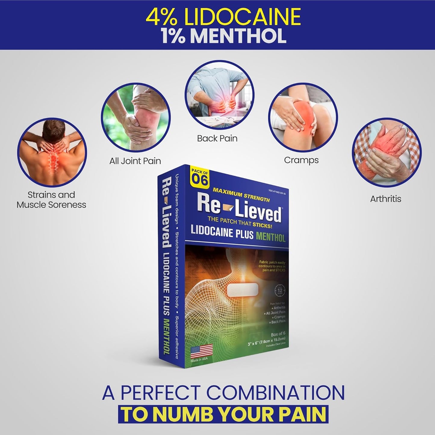 maximum-strength-pain-relief-patches-with-lidocaine-menthol-for-joint-and-muscle-aches---fast-acting-medicated-patches---6-count---aluminum-free-made-in-usa-6