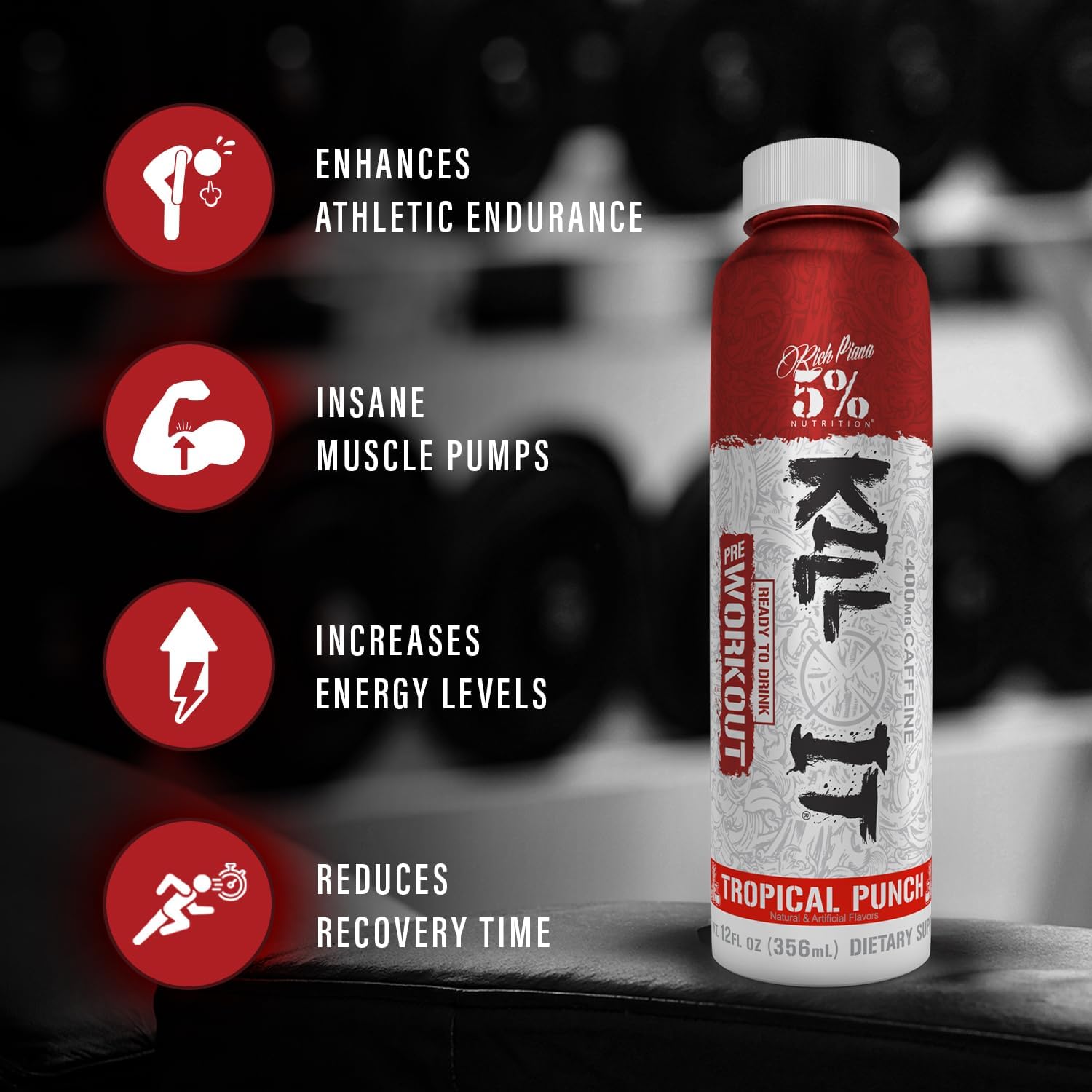 5-nutrition-kill-it-high-stim-pre-workout-drink---400mg-caffeine-energy-boost---extreme-pump-endurance-focus-hydration---citrulline-beta-alanine-taurine---12-pack-wild-berry-4