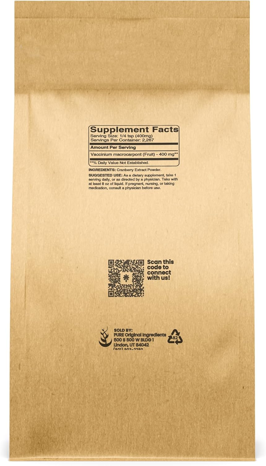 2lb Gluten-Free Cranberry Extract Herbal Supplement with Pure Original Ingredients - Espot.com.au