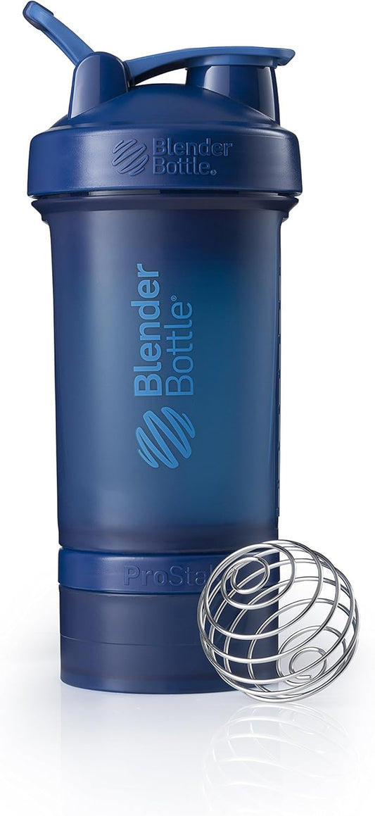 prostak-system-shaker-bottle-with-pill-organizer-22-ounce-navy---blender-bottle-for-protein-powder-storage-1