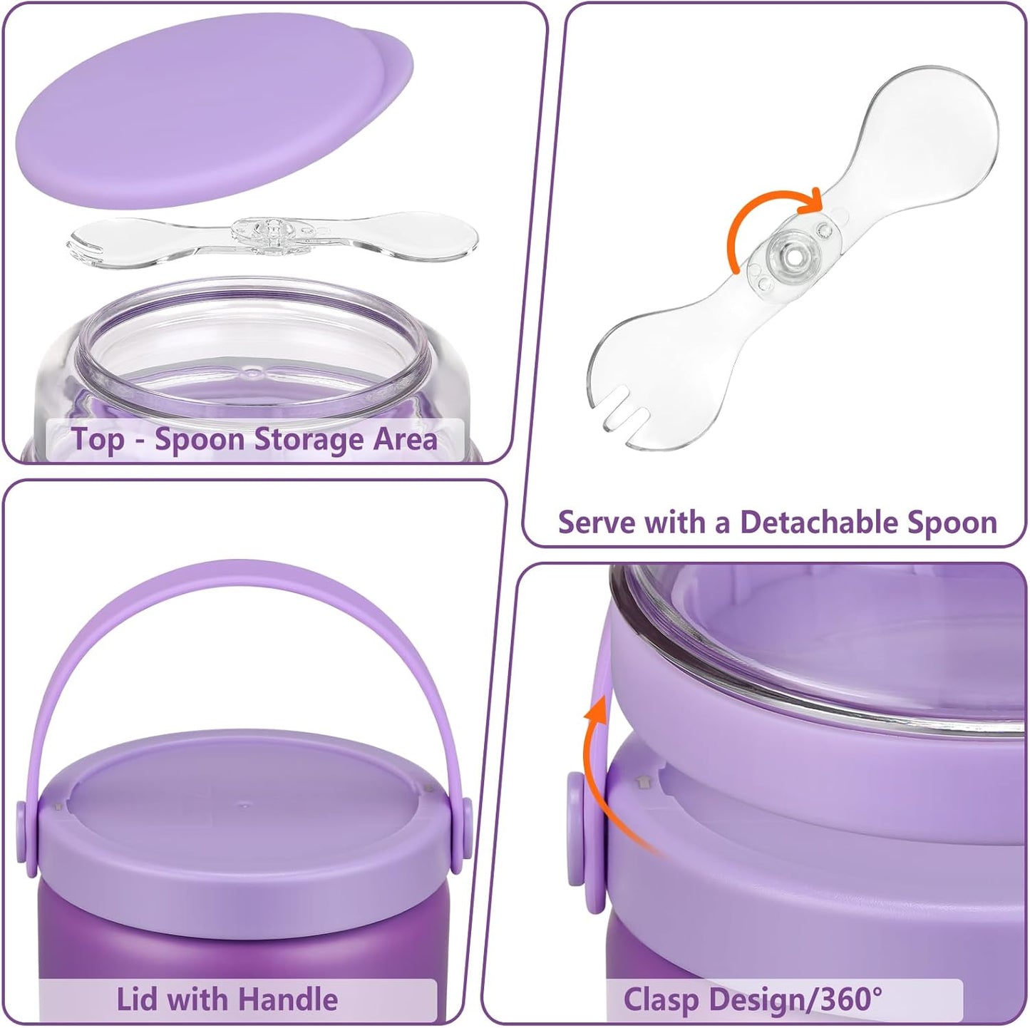 purple-kids-2-in-1-food-jar-with-snack-container---8oz-double-insulated-soup-thermo-for-hot-lunch---wide-mouth-stainless-steel-leak-proof-container-for-school-and-travel-6