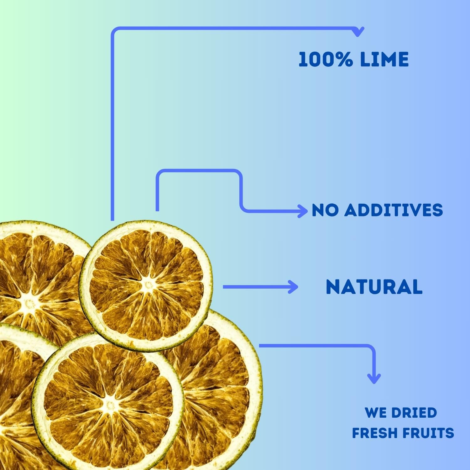 cokcerez Dehydrated Lime Slices - 3.5 oz (100g) Dried Lime Slices - Espot.com.au
