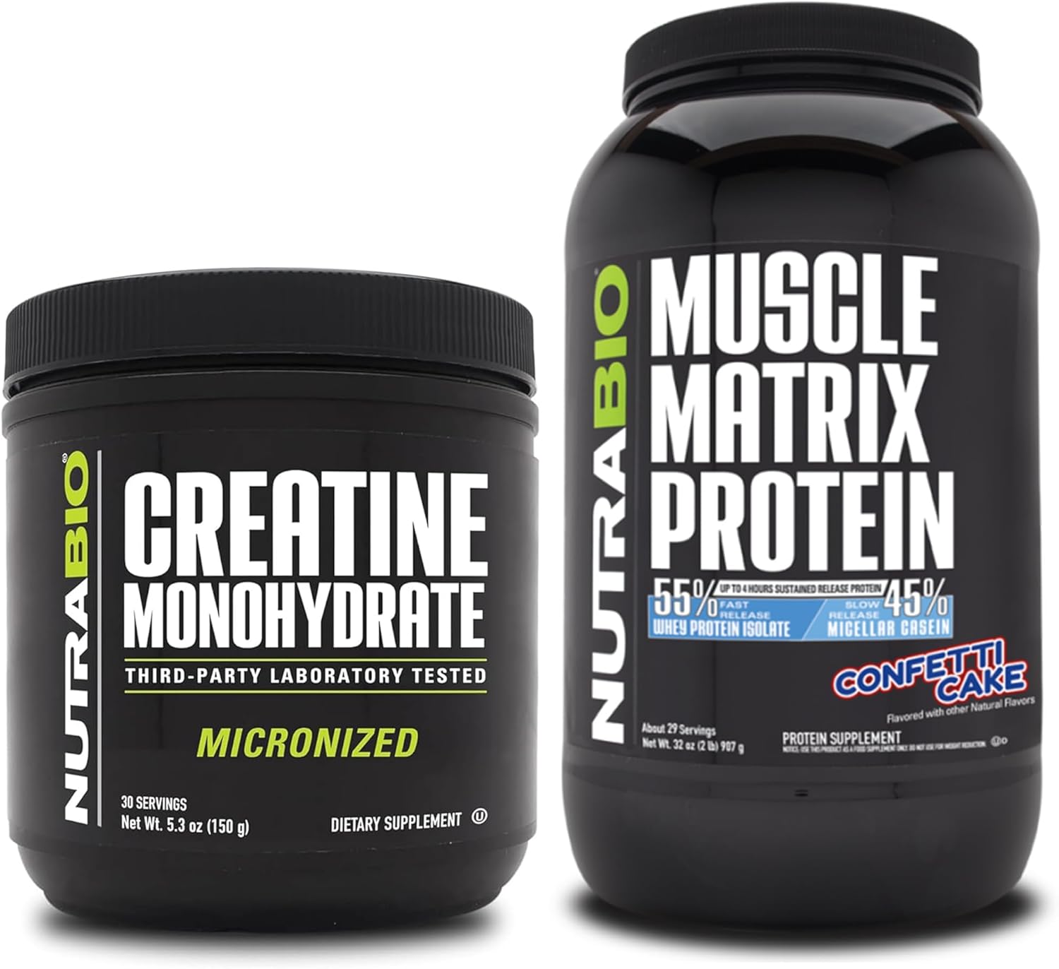 bundle-nutrabio-creatine-monohydrate-unflavored-150g-muscle-matrix-protein-powder-confetti-cake---energy-growth-recovery-strength-supplement-1