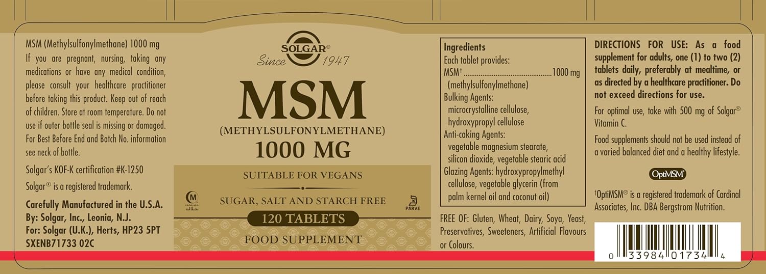 solgar-msm-1000-mg-tablets---120-count---supports-joint-health-connective-tissue---non-gmo-vegan-gluten-free-dairy-free---kosher-halal---120-servings-2