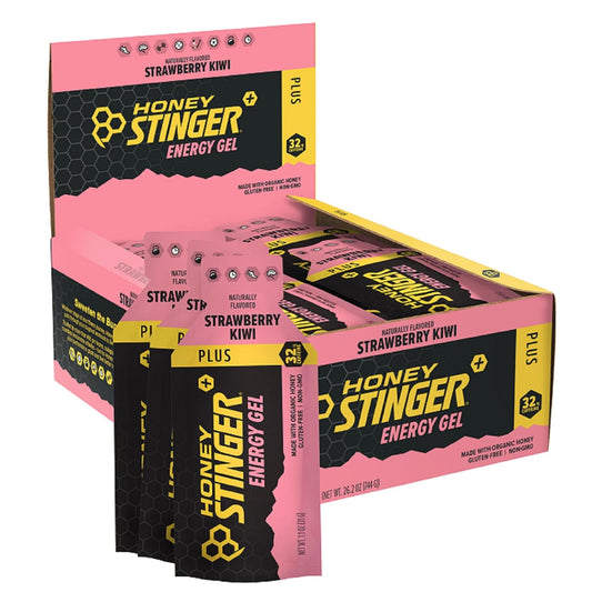 Organic Honey Caffeinated Energy Gel - Strawberry Kiwi Flavor | Gluten Free Sports Nutrition for Exercise, Running, Performance | Pre and Mid Workout Fuel | 24 Pack - Espot.com.au