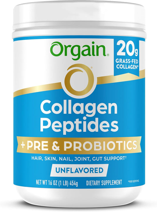 orgain-hydrolyzed-collagen-peptides-powder-with-prebiotic-probiotics---20g-grass-fed-collagen-1-billion-cfu---supports-digestive-hair-skin-joint-health---non-gmo---type-i-iii---1lb-1