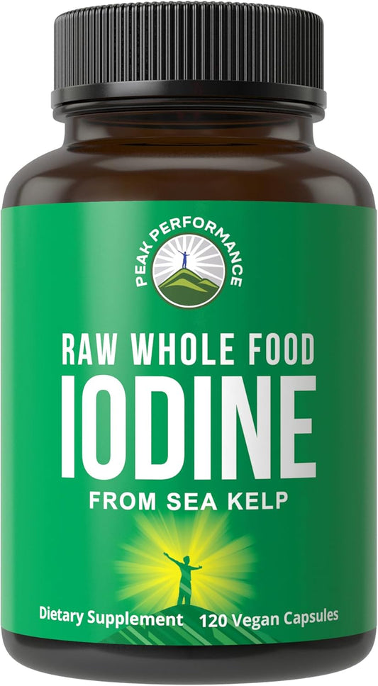 Organic Kelp Iodine Supplement for Metabolism, Energy, Immune Support - 120 Vegan Capsules - Espot.com.au