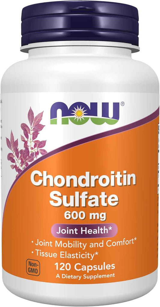 NOW Foods Chondroitin Sulfate 600mg Capsules for Joint Health - 120 Count