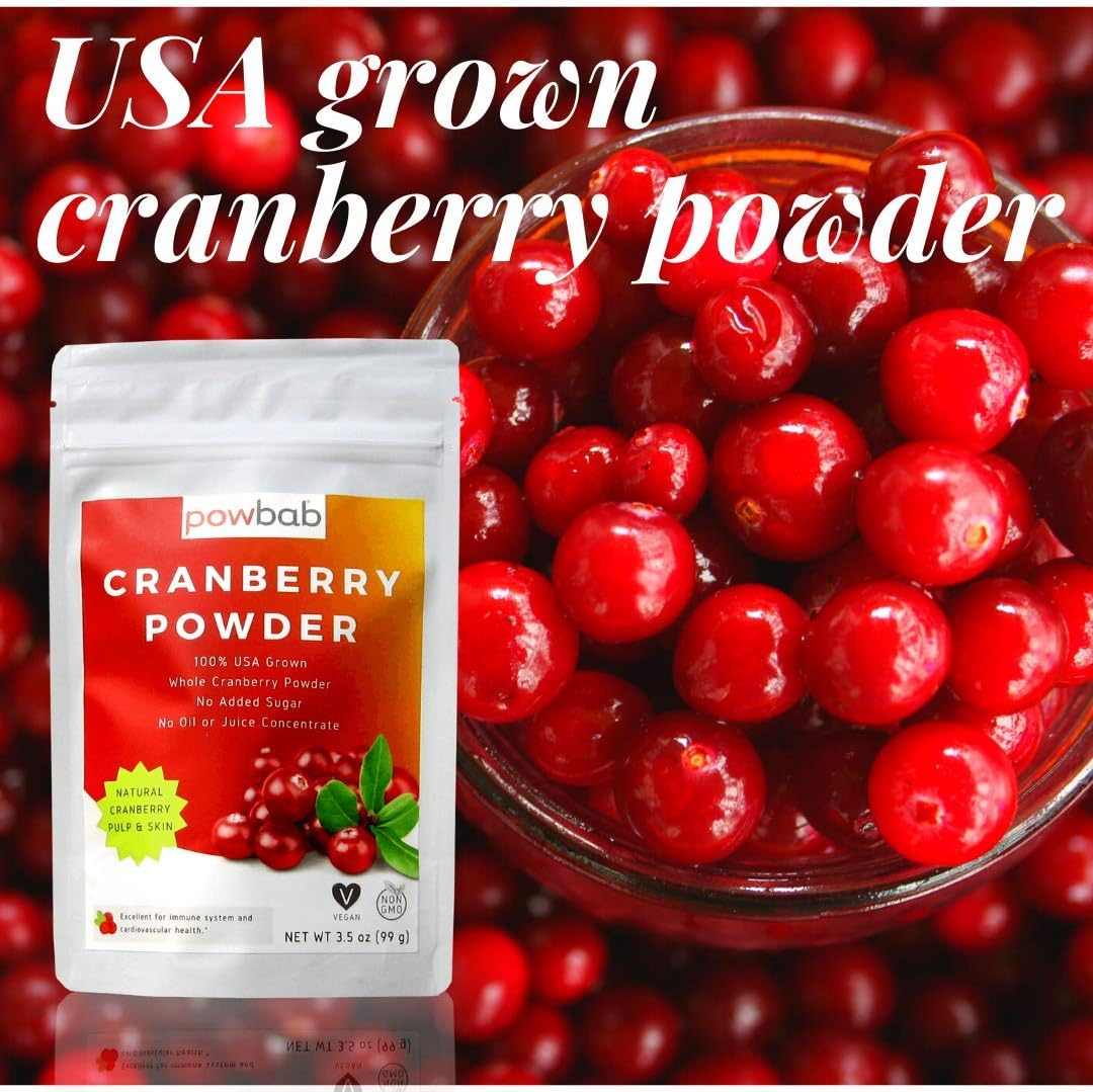Organic USA Grown Cranberry Powder Supplement for Women's Urinary Tract Health - Unsweetened, No Added Sugar, Pure Fruit, Non-Freeze Dried (3.5 Oz) - Espot.com.au