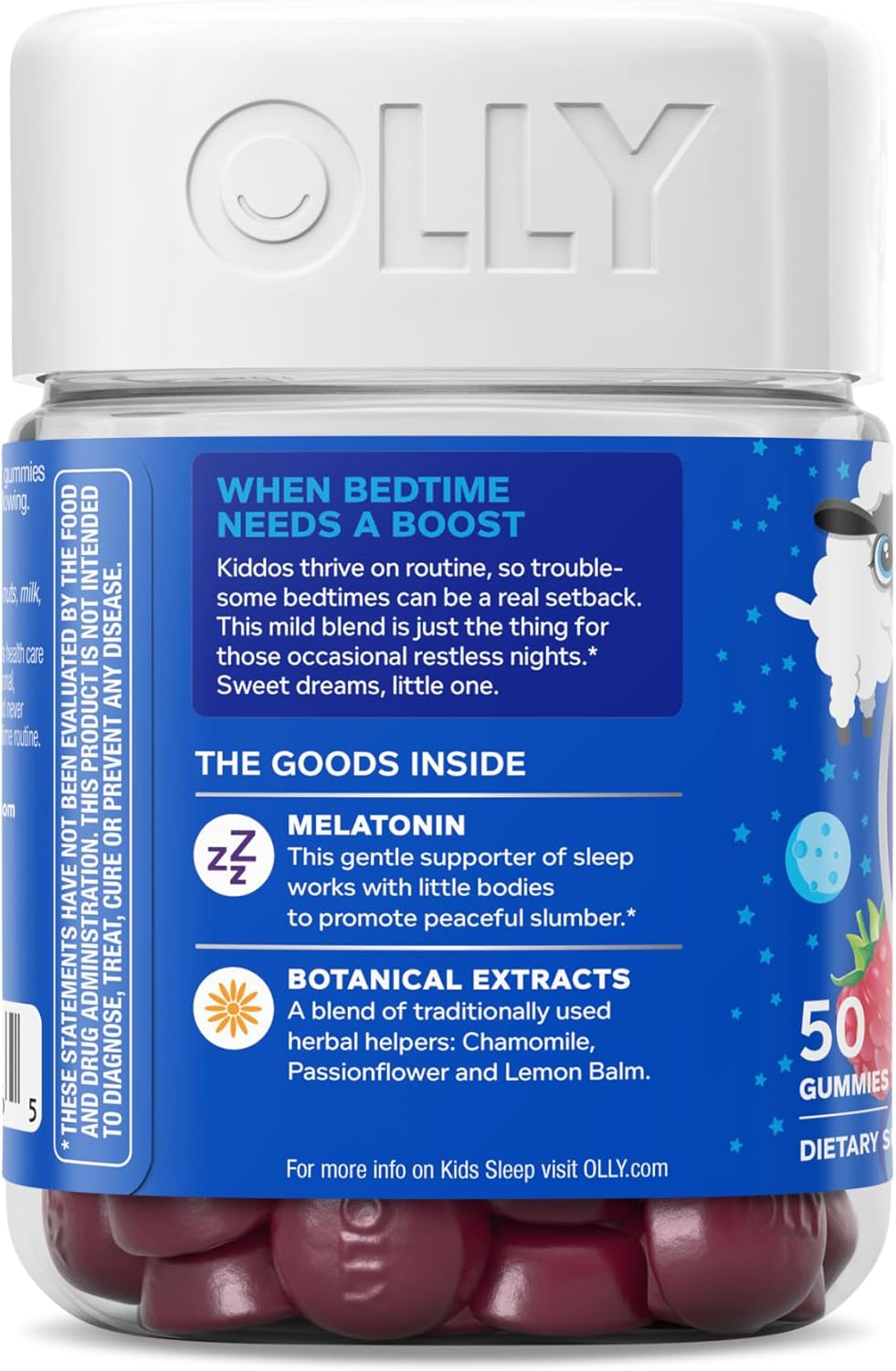 Children's Sleep Support Gummies with Melatonin, L-Theanine, Chamomile, Lemon Balm - 50 Count - Espot.com.au