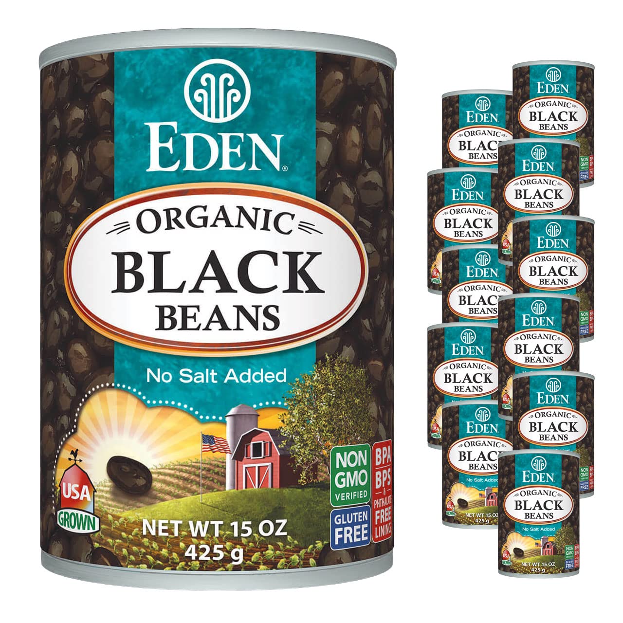 organic-black-beans-15-oz-can-12-pack---no-salt-non-gmo-us-grown-heat-serve---macrobiotic-turtle-beans-frijol-negro-caviar-criollo-1