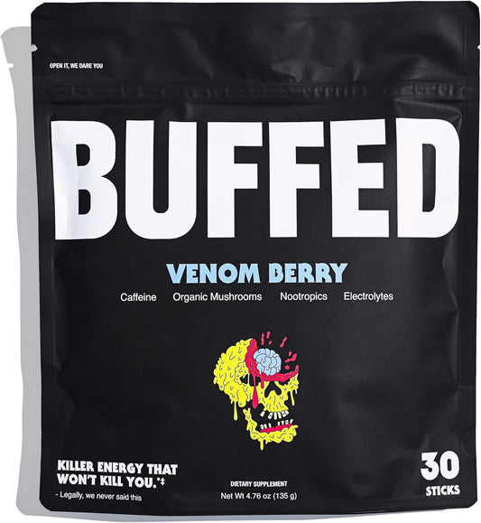 energy-boost-drink-mix-packets-with-clean-ingredients---30-pack-venom-berry-flavor---150mg-caffeine-hydration---nootropics-mushrooms-b-vitamins-electrolytes-included-1