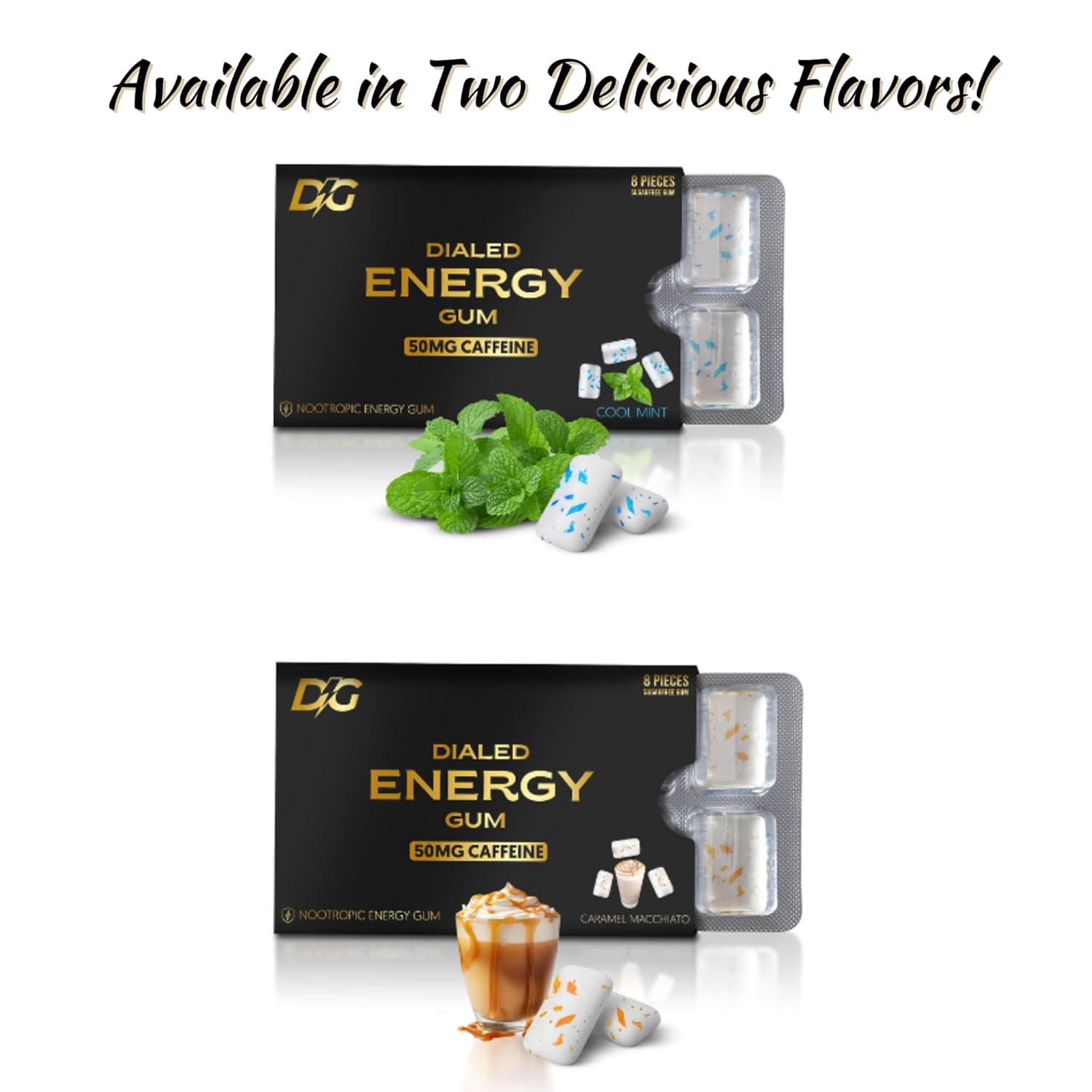 dialed-energy-caffeine-gum---24pc-pack-with-50mg-caffeine-l-theanine-taurine-vitamins-b6-b12---sugar-free-nootropic-energy-xylitol-gum-in-cool-mint-flavor-9