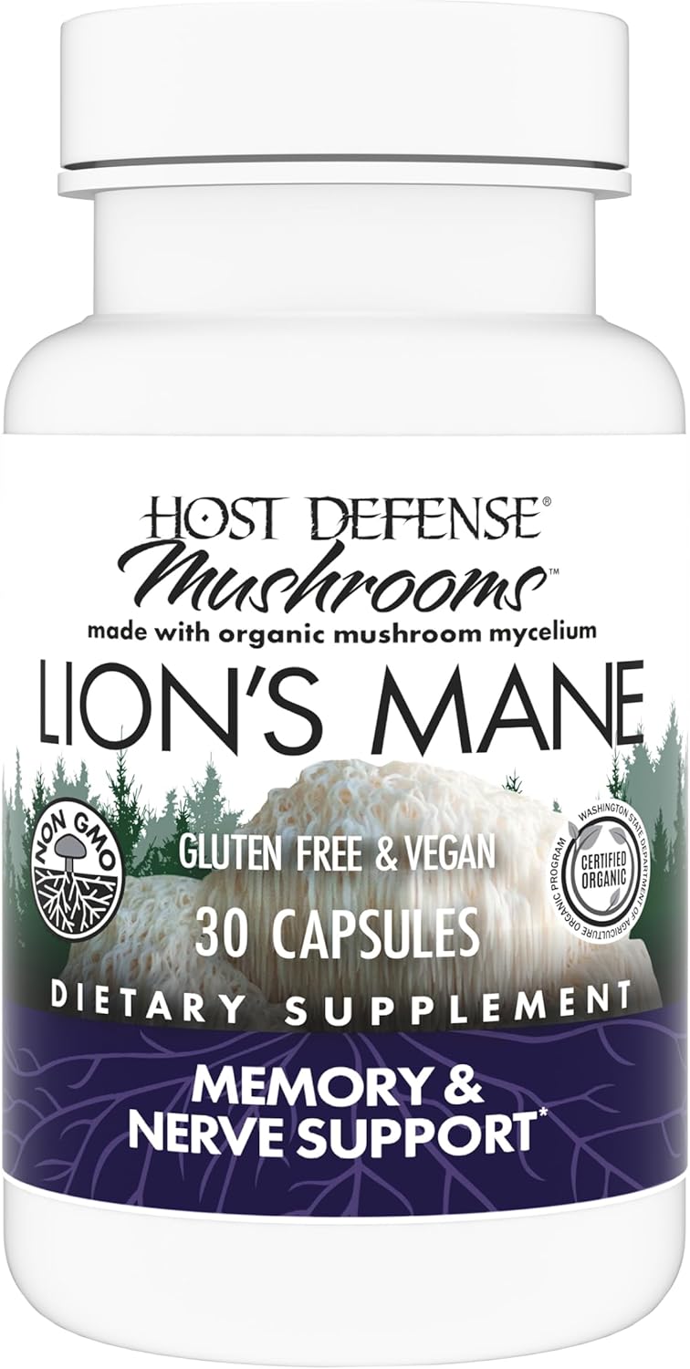 Lion's Mane Mushroom Brain Health Supplement - Supports Focus, Memory, Immune & Nervous System - 30 Capsules - Espot.com.au
