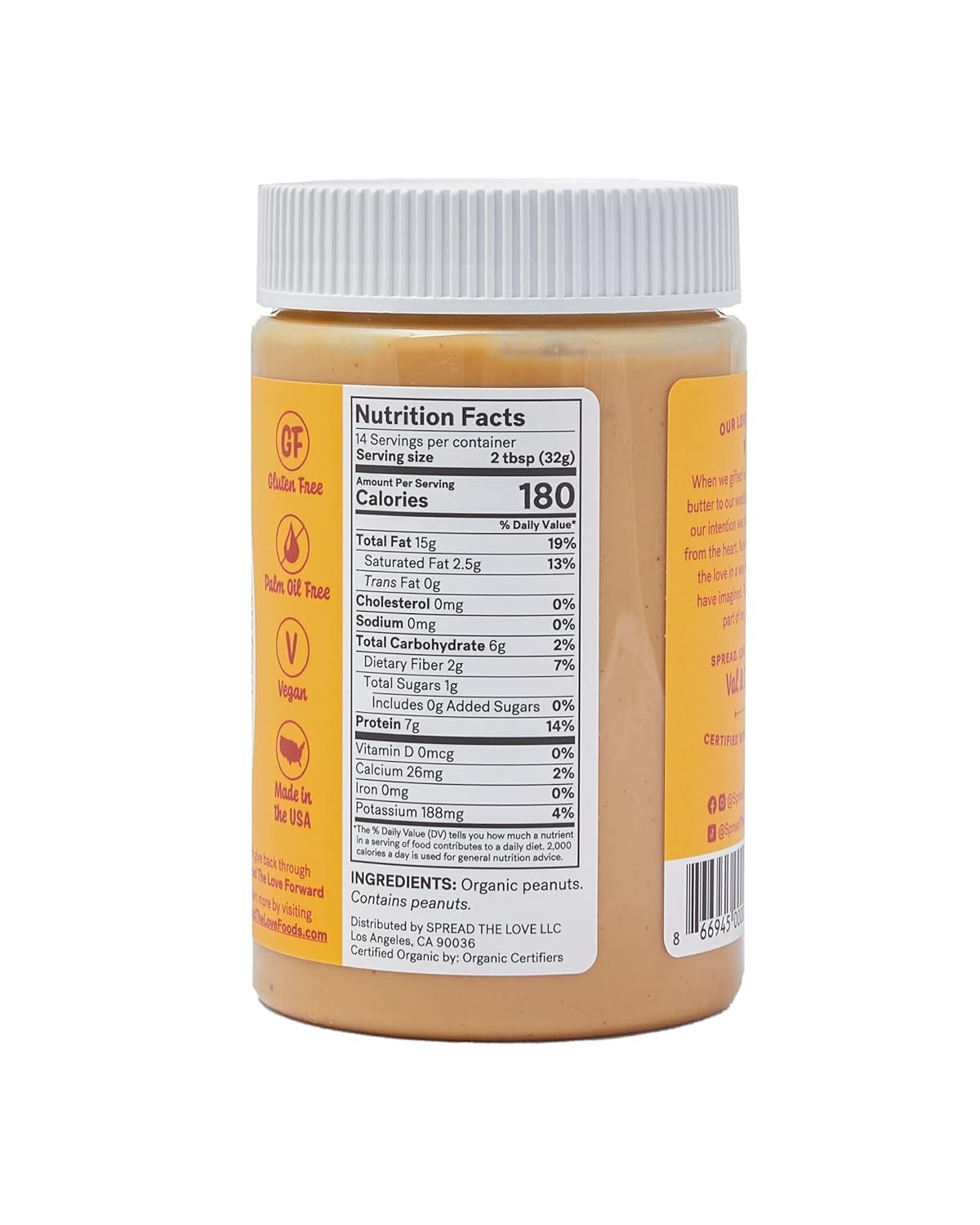 organic-vegan-peanut-butter---creamy-dry-roasted-spread-16-oz---gluten-free-no-added-salt-or-sugar---naked-1-pack-2