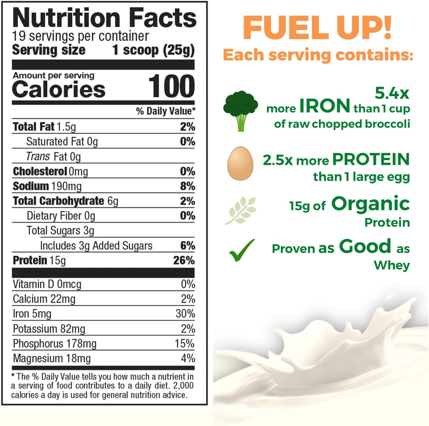 organic-vanilla-blast-rice-protein-powder---15g-plant-protein-28g-bcaa---low-carb-low-sugar-non-gmo---2lb-pack-2