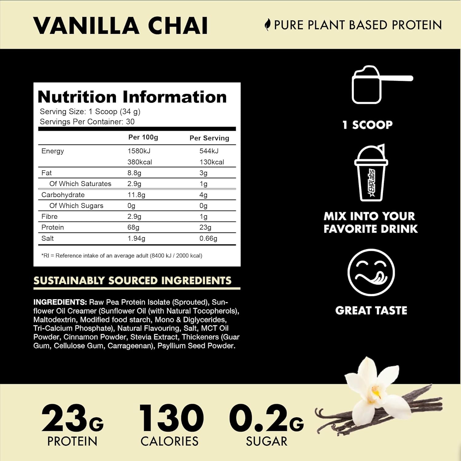 vanilla-chai-vegan-protein-powder---plant-based-meal-replacement-shake-with-23g-of-pea-protein-dairy-gluten-soy-free---30-servings-2