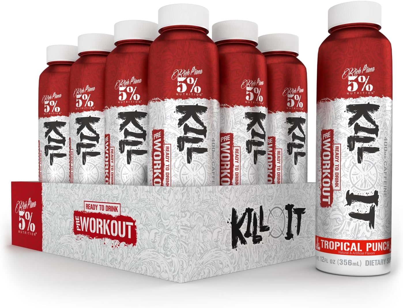 5-nutrition-kill-it-ready-to-drink-pre-workout---high-stim-with-400mg-caffeine---extreme-pump-endurance-focus-hydration---citrulline-beta-alanine-taurine---12-pack-tropical-punch-1