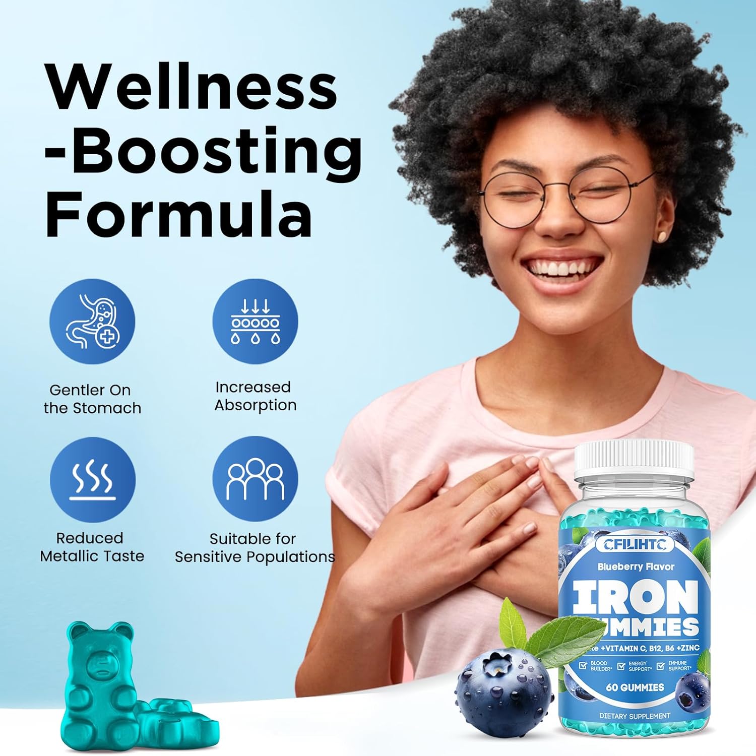 iron-gummies-with-vitamin-b6-b12-c-zinc-folate---adult-kids-iron-supplement-for-energy-boost-anemia-support---vegan-blueberry-gummies---60ct-3
