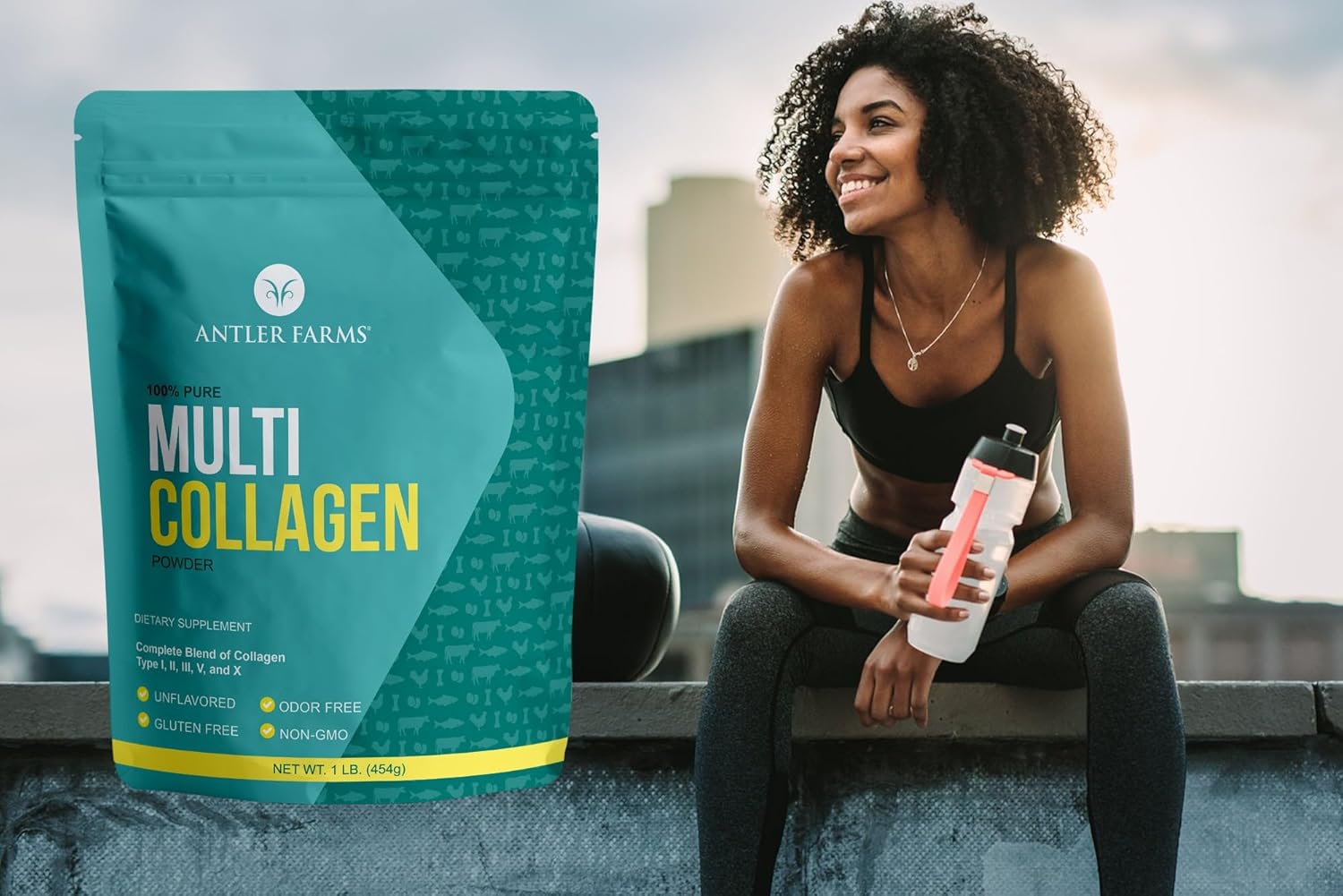 Antler Farms Multi Collagen Protein Powder - 5 Types (I, II, III, V, X) - 100% Pure Hydrolyzed Peptides - Rapid Absorption - Unflavored - 1 lb - Espot.com.au