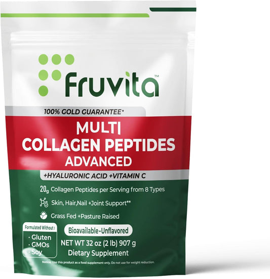 fruvita-multi-collagen-peptides-powder---2lb---8-types-of-collagen-with-hyaluronic-acid-vitamin-c---unflavored---non-gmo---supports-hair-skin-nails-joints-bones-1