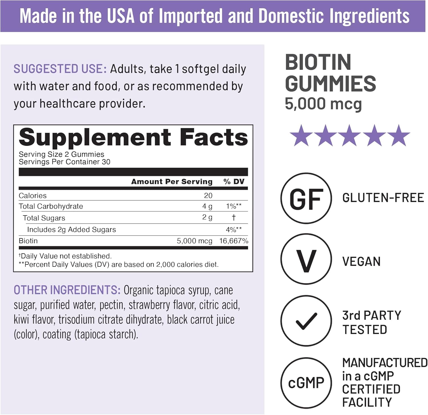 biotin-gummies-for-hair-skin-and-nails---5000mcg-vitamin-b7-supplement---supports-natural-beauty---strawberry-kiwi-flavor---vegan-non-gmo-gluten-free---60-count-4