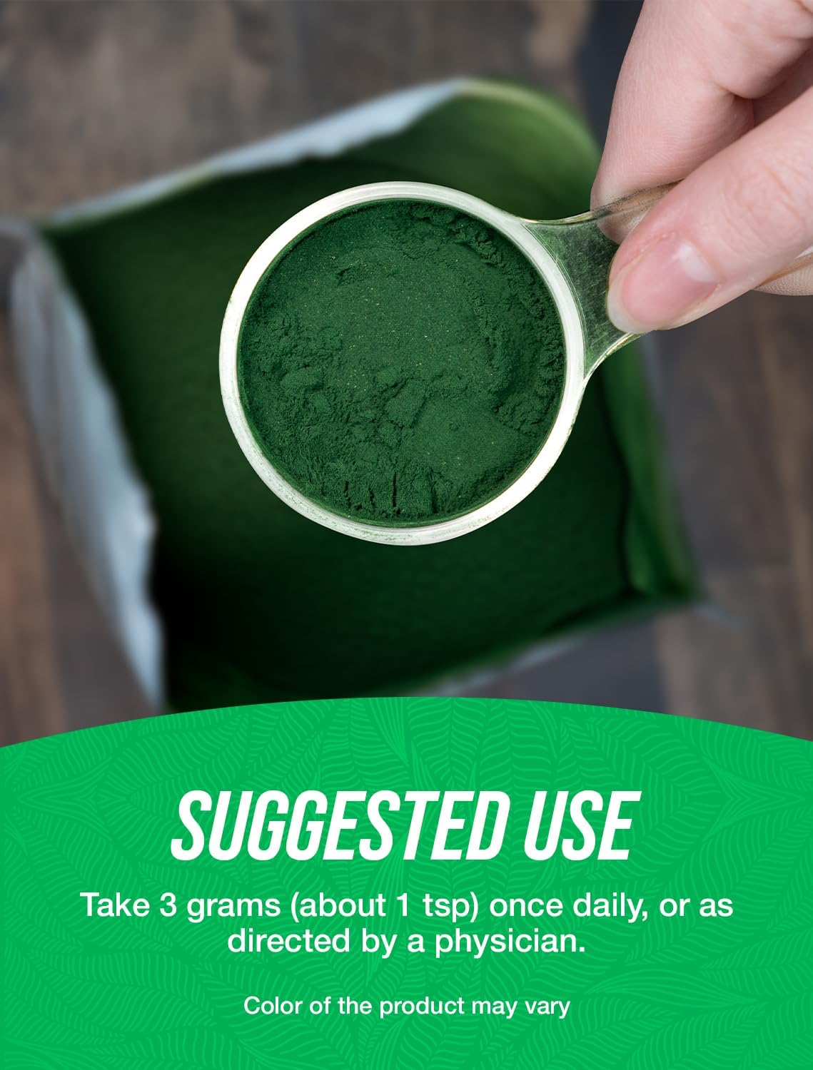 Organic Spirulina Powder - Superfood Green Powder, 3000mg per Serving, Vegan-Friendly - 500g (1.1 lbs) - BulkSupplements - Espot.com.au