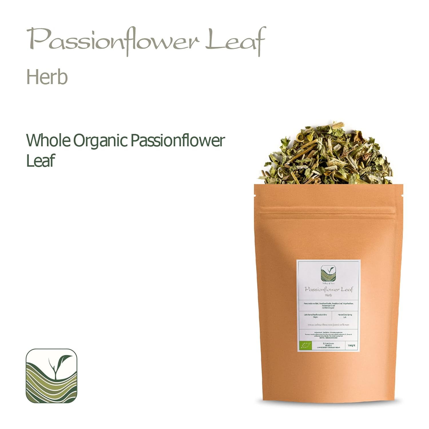 Organic Calming Passionflower Tea - Whole Leaf Dried Passiflora Herb for Anxiety - Valley of Tea Passion Flower - Maypop Wild Passion Vile - Paciflora Te Pasiflora - Espot.com.au