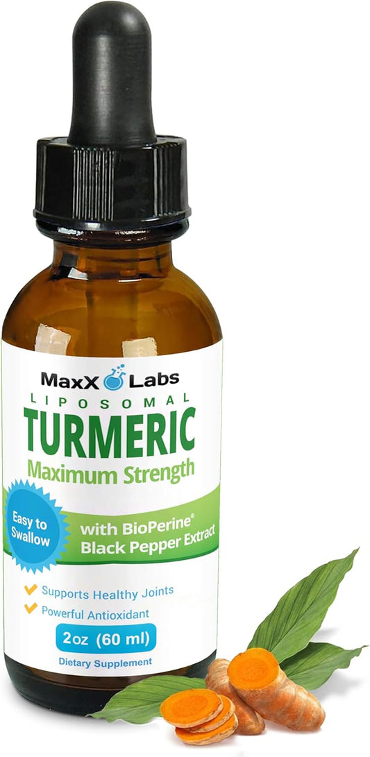 Turmeric Liquid Supplement with Black Pepper Extract - High Potency 800mg - Antioxidant Support for Joints - 2 Oz Bottle - Espot.com.au
