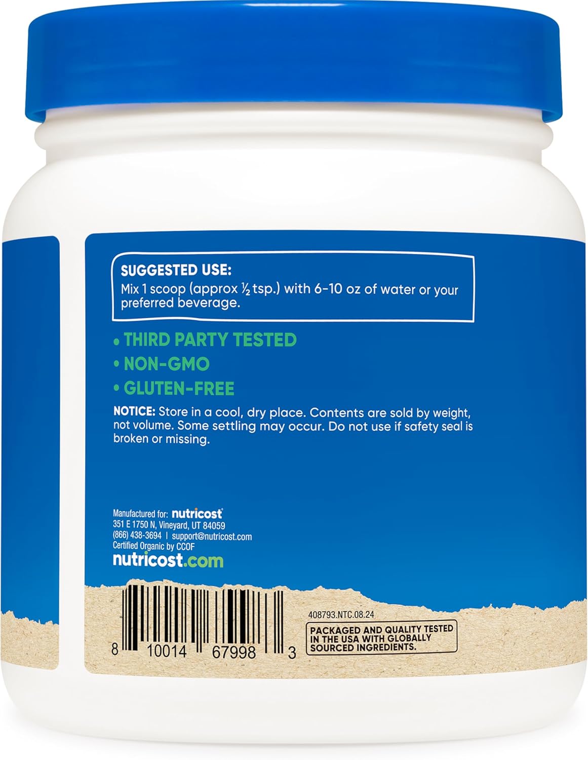 Organic Barley Grass Juice Powder - 1 LB, Unflavored by Nutricost - Espot.com.au