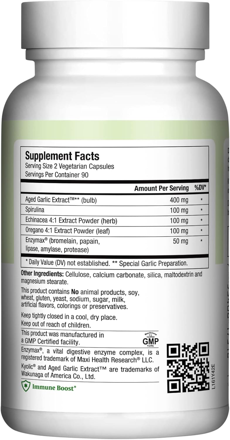 180-count-maxi-health-aged-garlic-extract-capsules-with-spirulina-echinacea-oregano---antioxidant-supplement-for-wellness-support-2