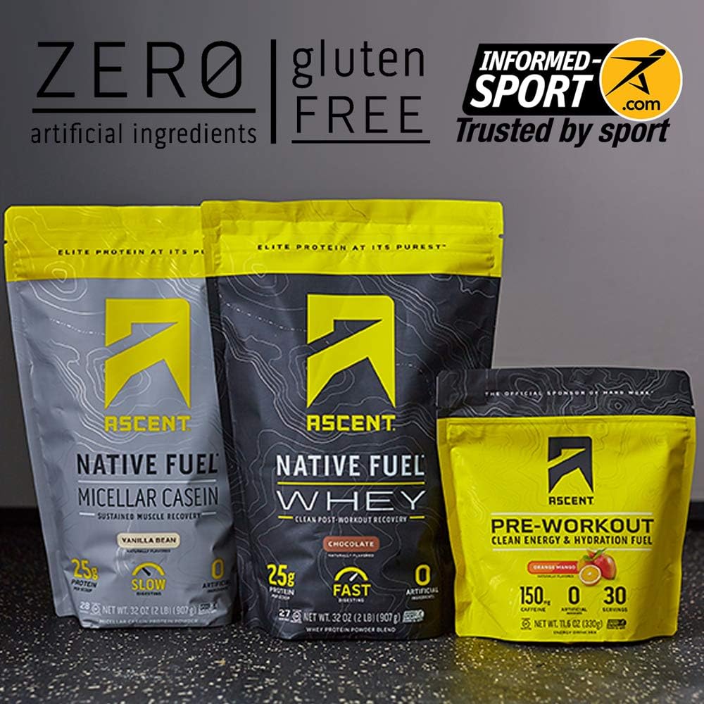 Chocolate Ascent Native Fuel Whey Protein Powder - 15 Convenient Single Serving Packets - Espot.com.au