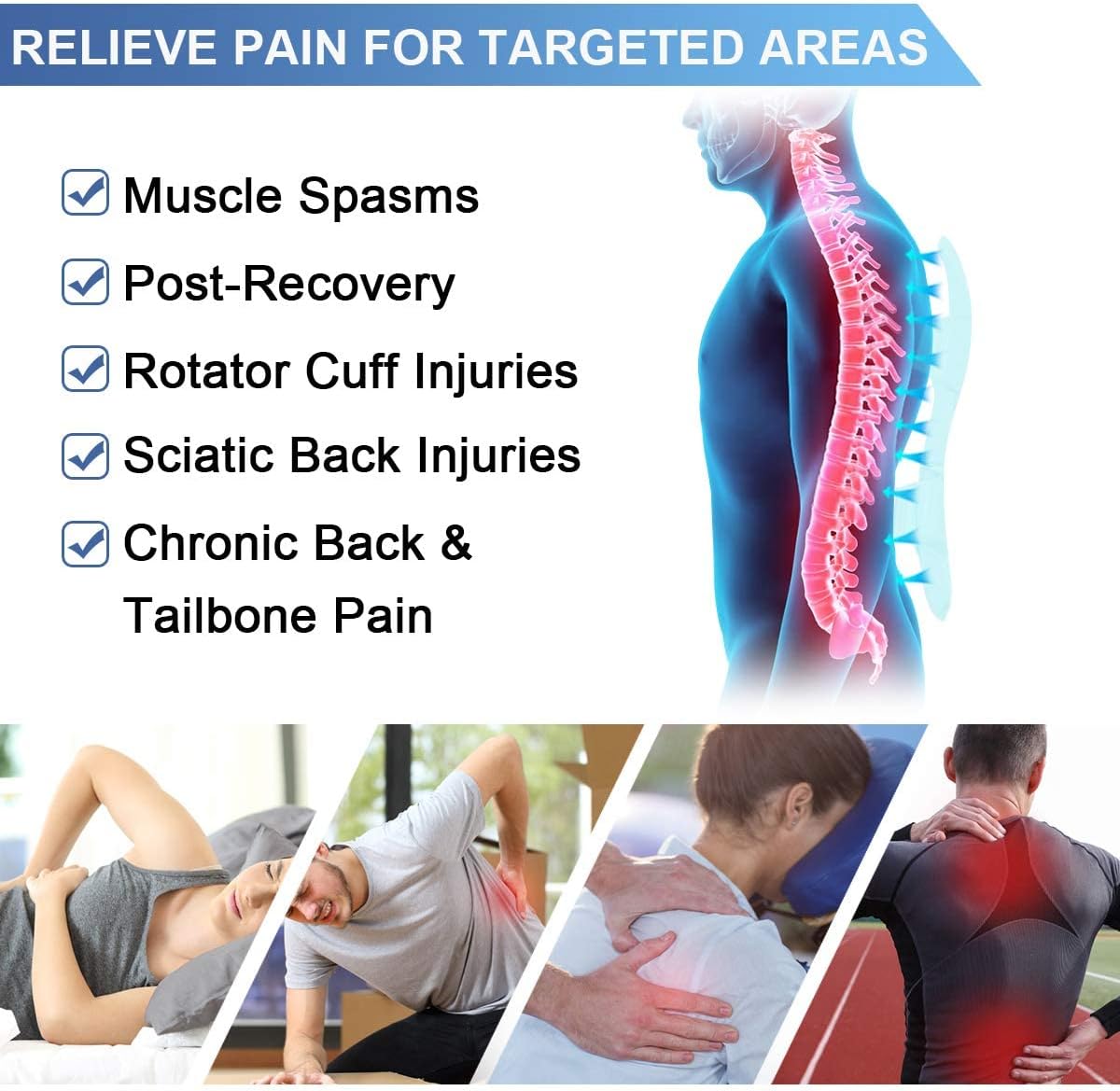 REVIX Ice Pack Combo for Knee and Back Pain Relief - Reusable Gel Wraps for Leg and Full Back Injuries - Espot.com.au