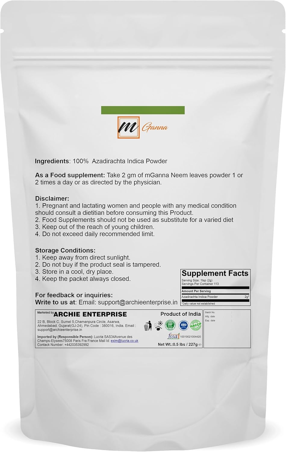 organic-neem-leaf-powder-for-skin-hair-care-cosmetics---100-pure-azadirachta-indica-ayurvedic-herb---227g-05lbs-2